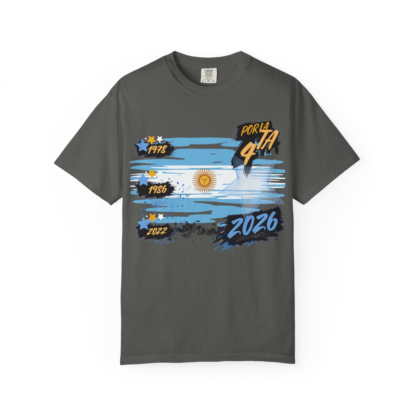 Por La 4ta Argentina Soccer Fan Shirt | Three Stars Heritage Football Tee