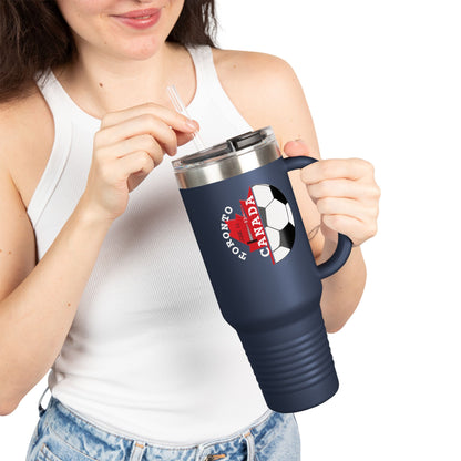 Toronto Soccer Maple Leaf 40oz Insulated Travel Mug with Handle & Straw