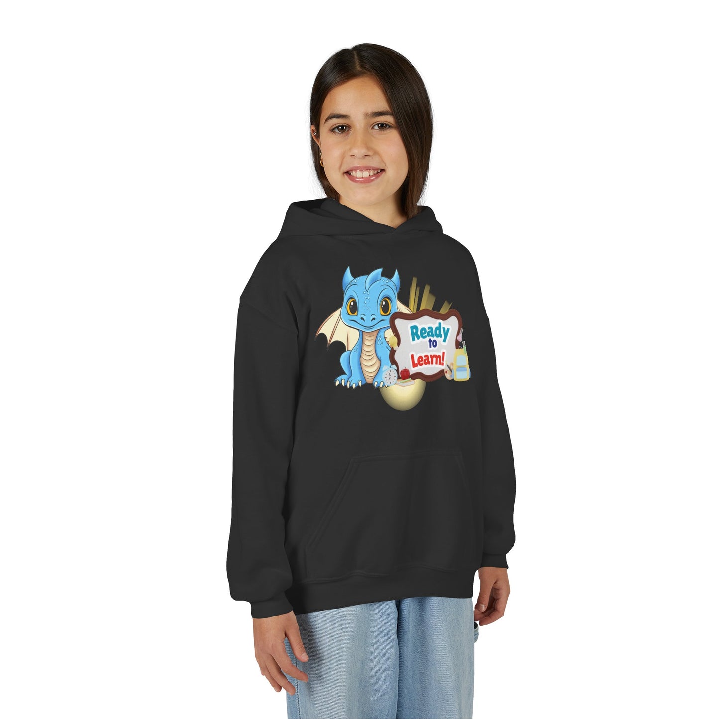 Youth Dragon 'Ready to Learn' Hoodie – Cute Back-to-School Sweatshirt