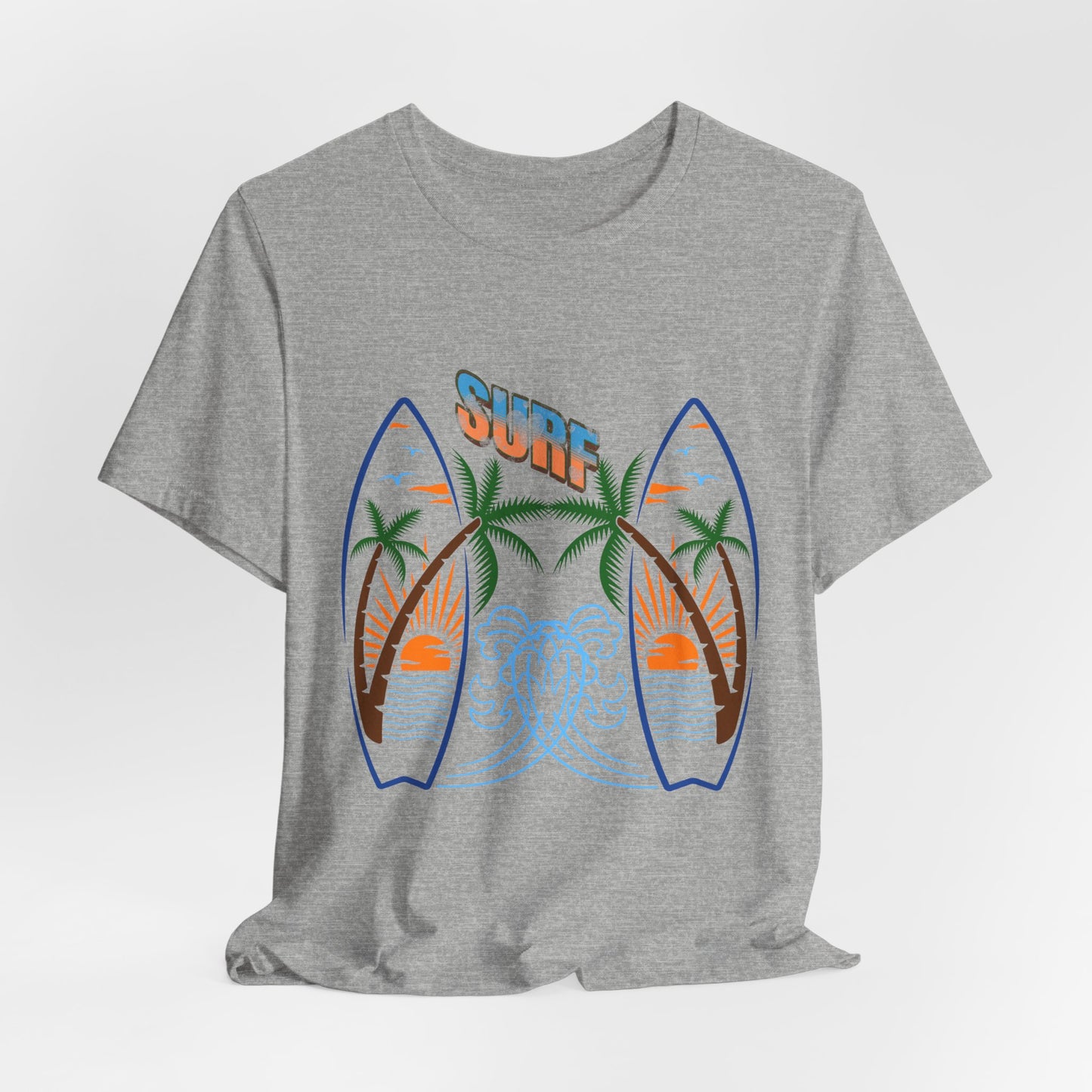 Surf Graphic T-Shirt — Surf Design Unisex Jersey Short Sleeve Tee