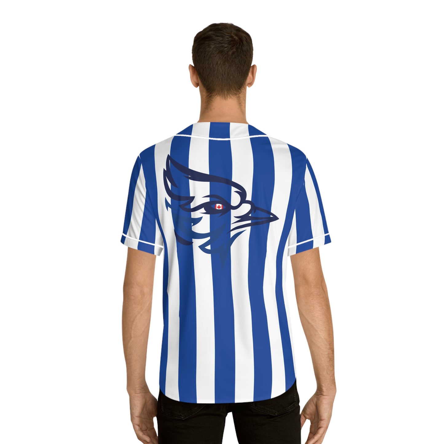 Toronto Blue White Striped Baseball Jersey | Button-Up Fan Shirt