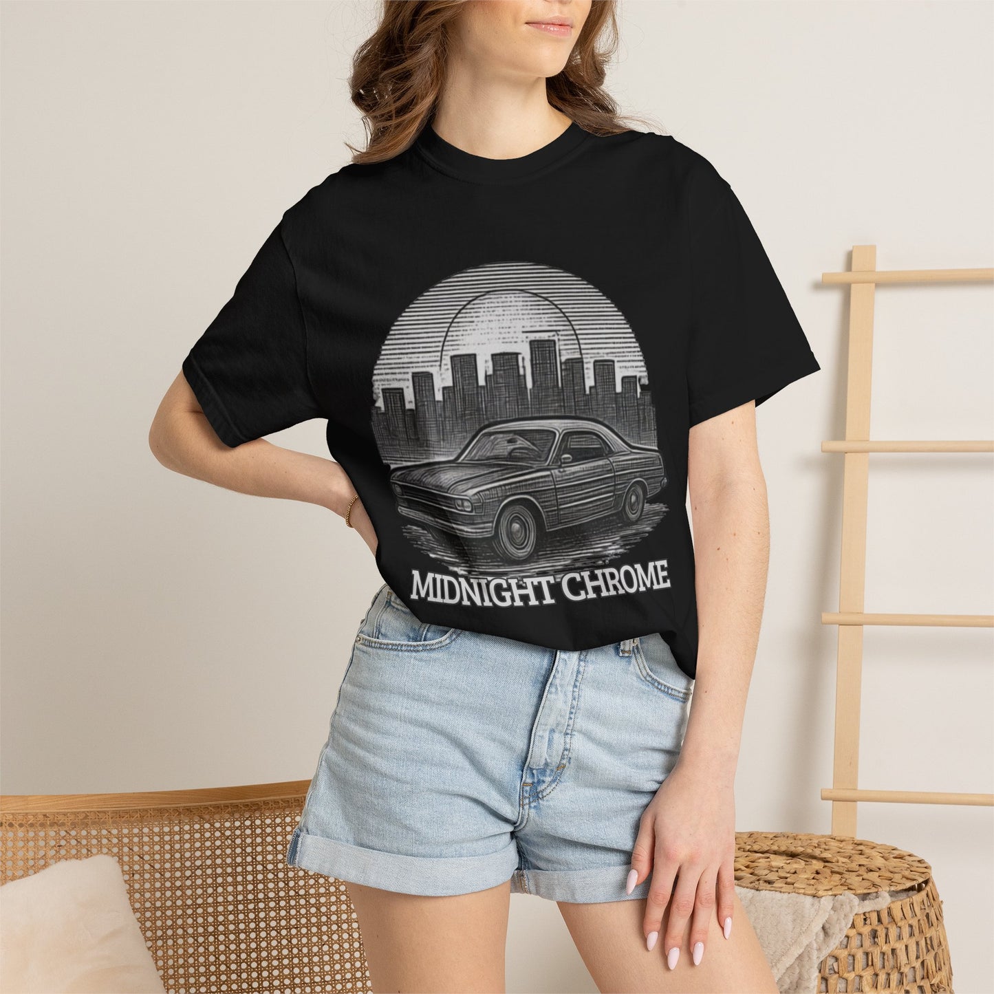 Midnight Chrome Classic Coupe Vintage Car T-Shirt