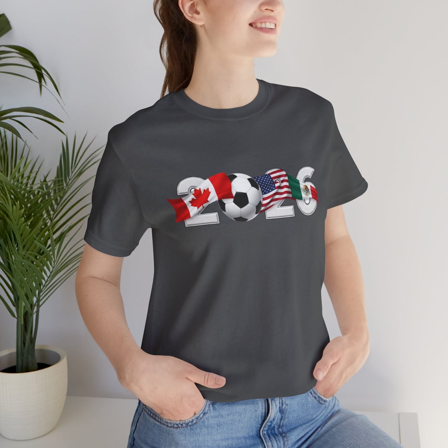 2026 North America Soccer Fan Tee — Canada USA Mexico Flag Crewneck