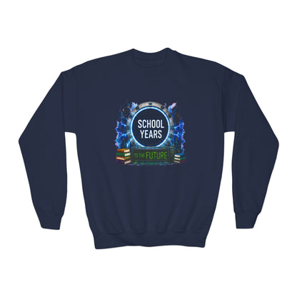 **School Years Youth Crewneck Sweatshirt — Future-Themed Kids Pullover**