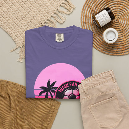 Miami Soccer Fan Club T-Shirt — Retro Pink Flamingo Game Day Tee