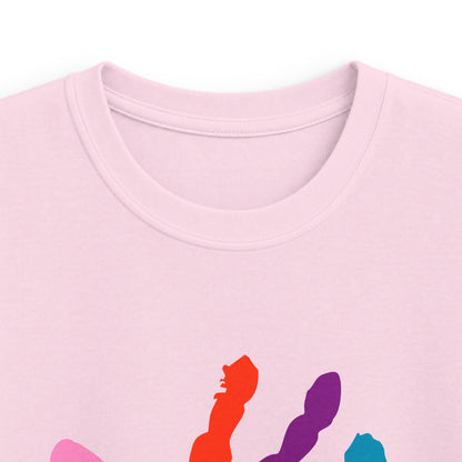First Year of School Kids T-Shirt — Colorful Handprint Tee