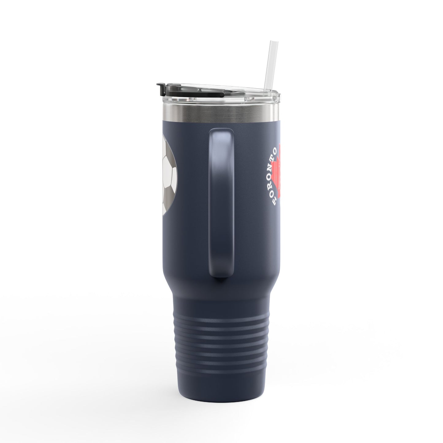 Toronto Soccer Maple Leaf 40oz Insulated Travel Mug with Handle & Straw
