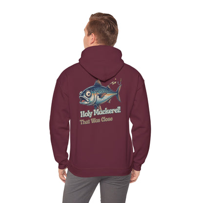 Holy Mackerel Fishing Hoodie — Retro Funny Angler Pullover Sweatshirt