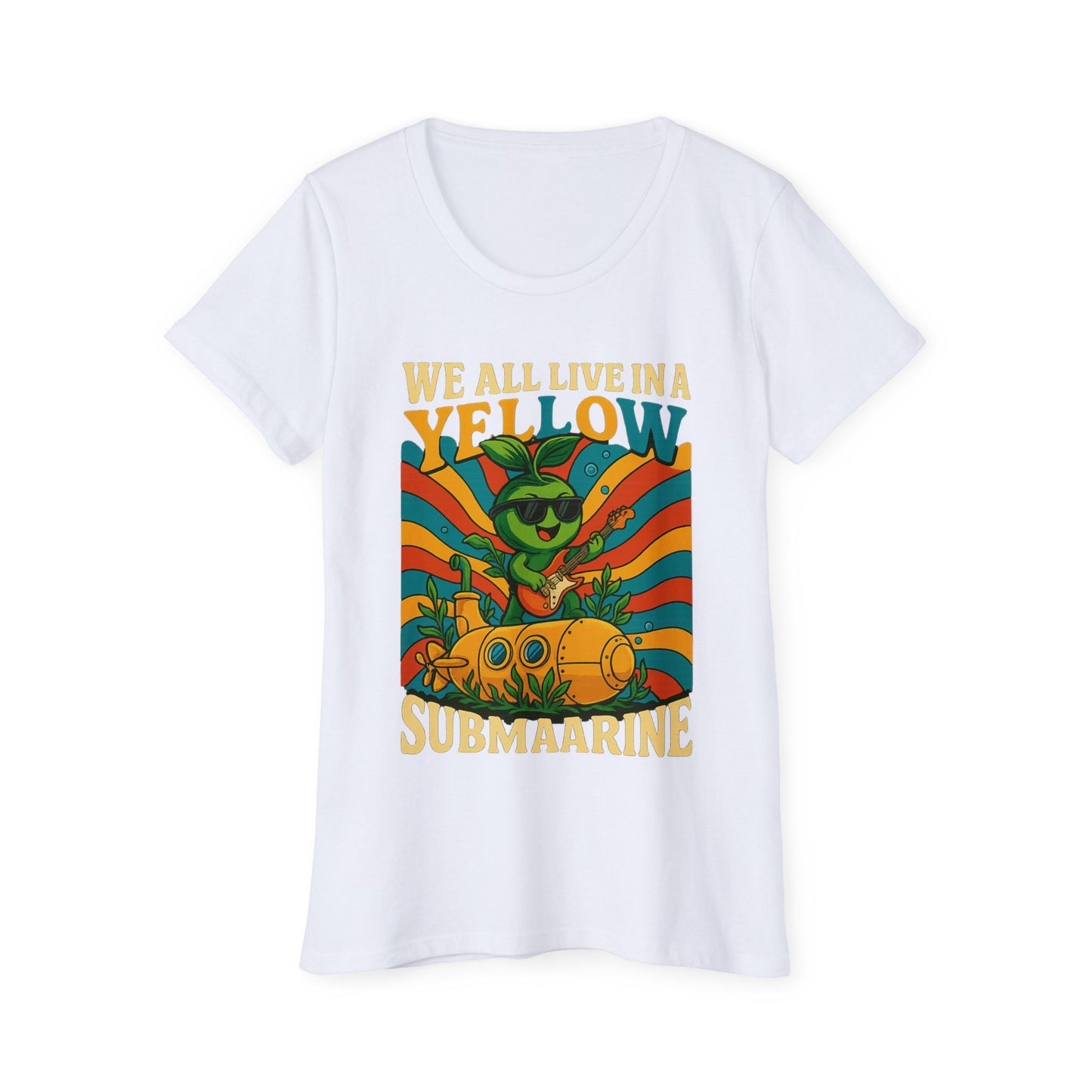 Vintage Submarine Graphic Tee — Retro Ocean Music Vibes Women's Organic T-Shirt