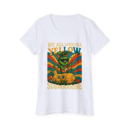 Vintage Submarine Graphic Tee — Retro Ocean Music Vibes Women's Organic T-Shirt