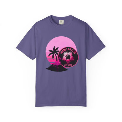 Miami Soccer Fan Club T-Shirt — Retro Pink Flamingo Game Day Tee