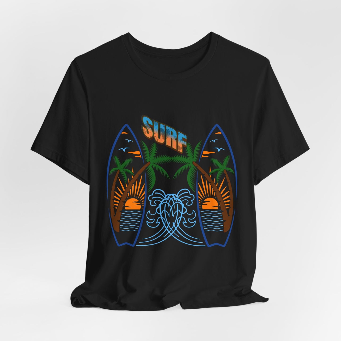 Surf Graphic T-Shirt — Surf Design Unisex Jersey Short Sleeve Tee