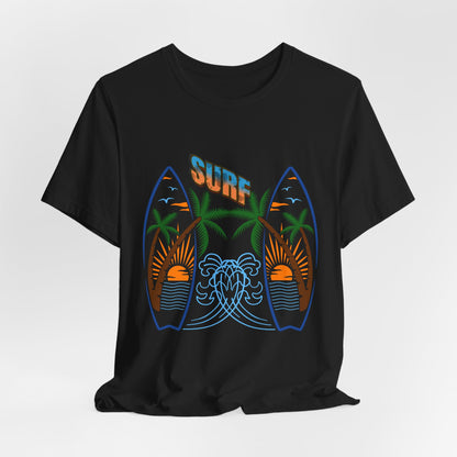 Surf Graphic T-Shirt — Surf Design Unisex Jersey Short Sleeve Tee