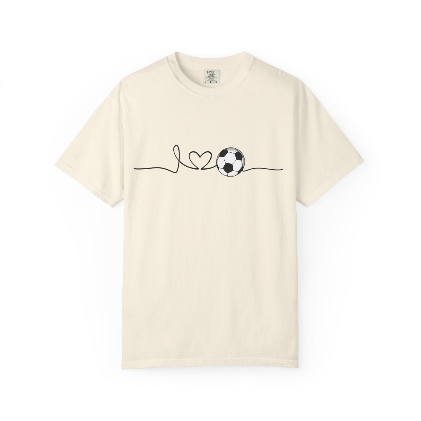 Soccer Heartbeat T-Shirt — Minimalist Line Art Graphic Tee for Soccer Lovers