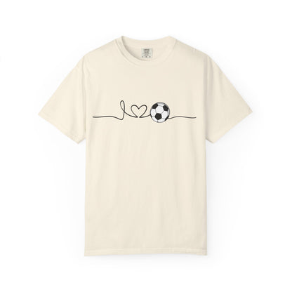 Soccer Heartbeat T-Shirt — Minimalist Line Art Graphic Tee for Soccer Lovers