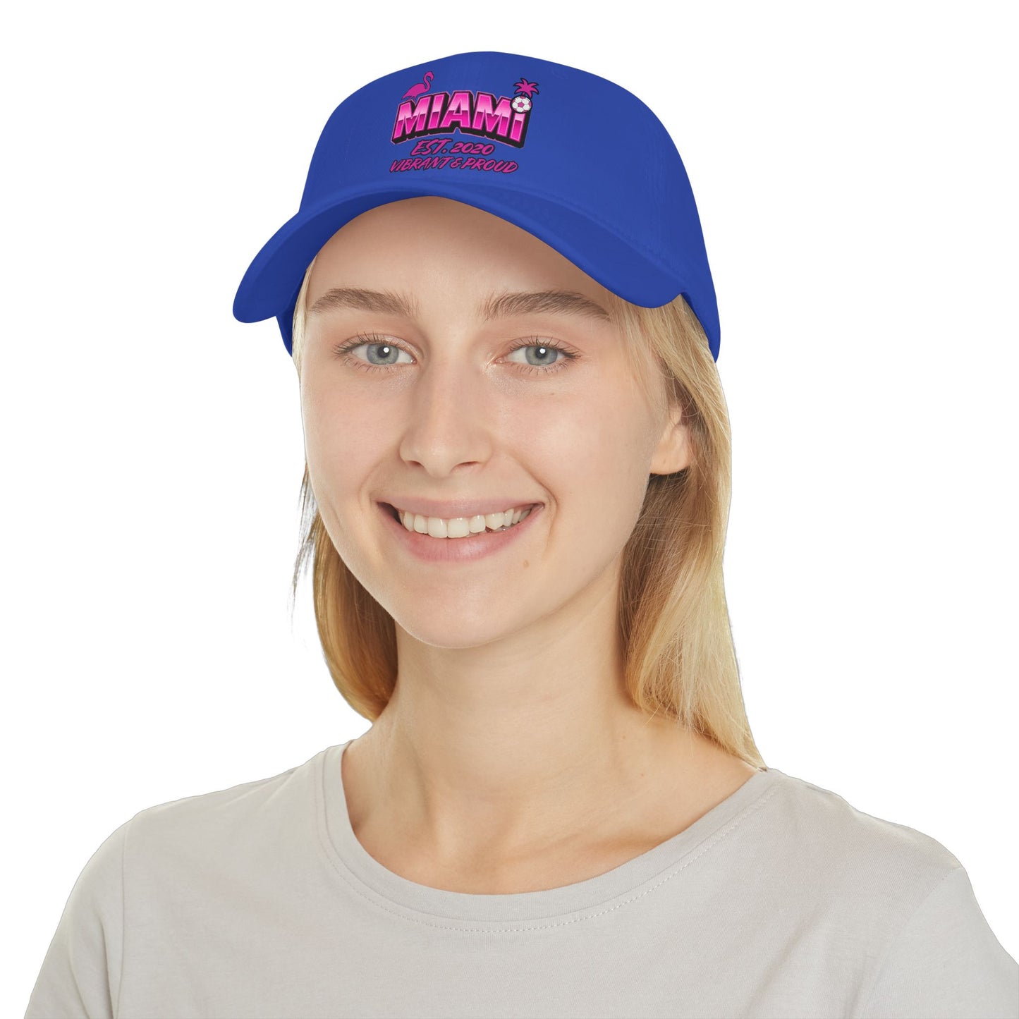 Miami Soccer Pink Flamingo Baseball Cap – Adjustable Cotton Dad Hat