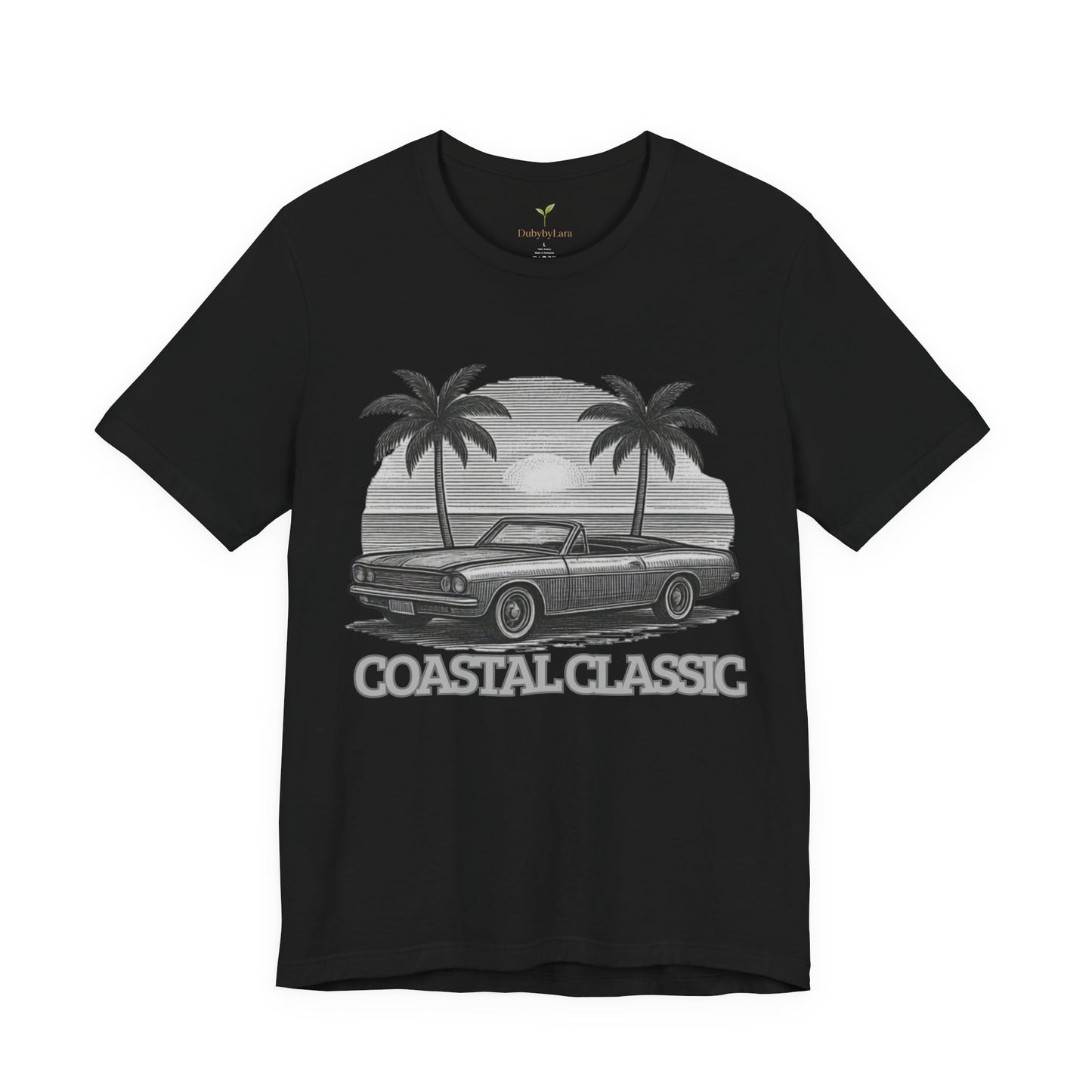 Vintage Convertible Beach T-Shirt — Retro Palm Tree Muscle Car Tee