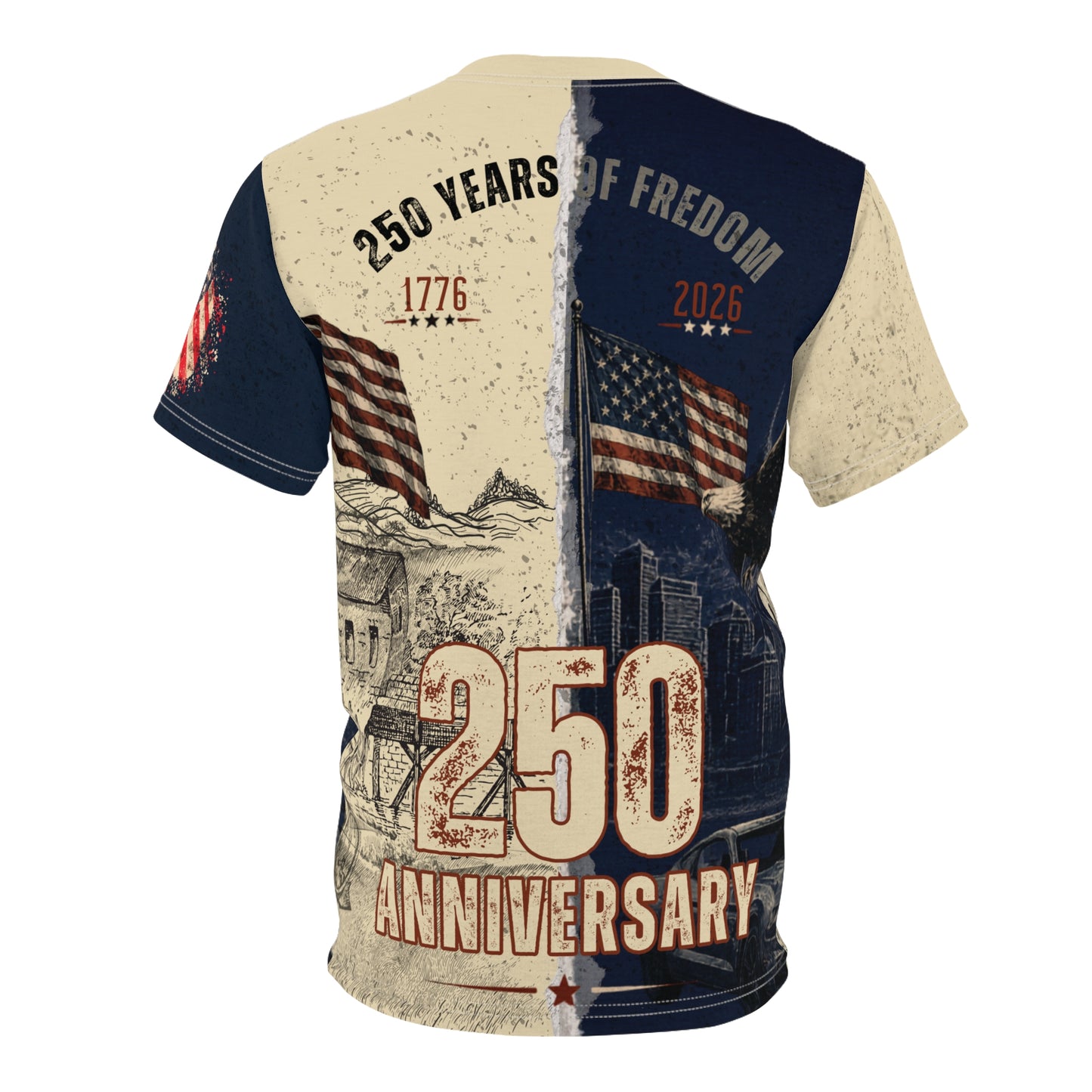 America Then & Now 1776-2026 Bicentennial Tee | Patriotic USA History Shirt