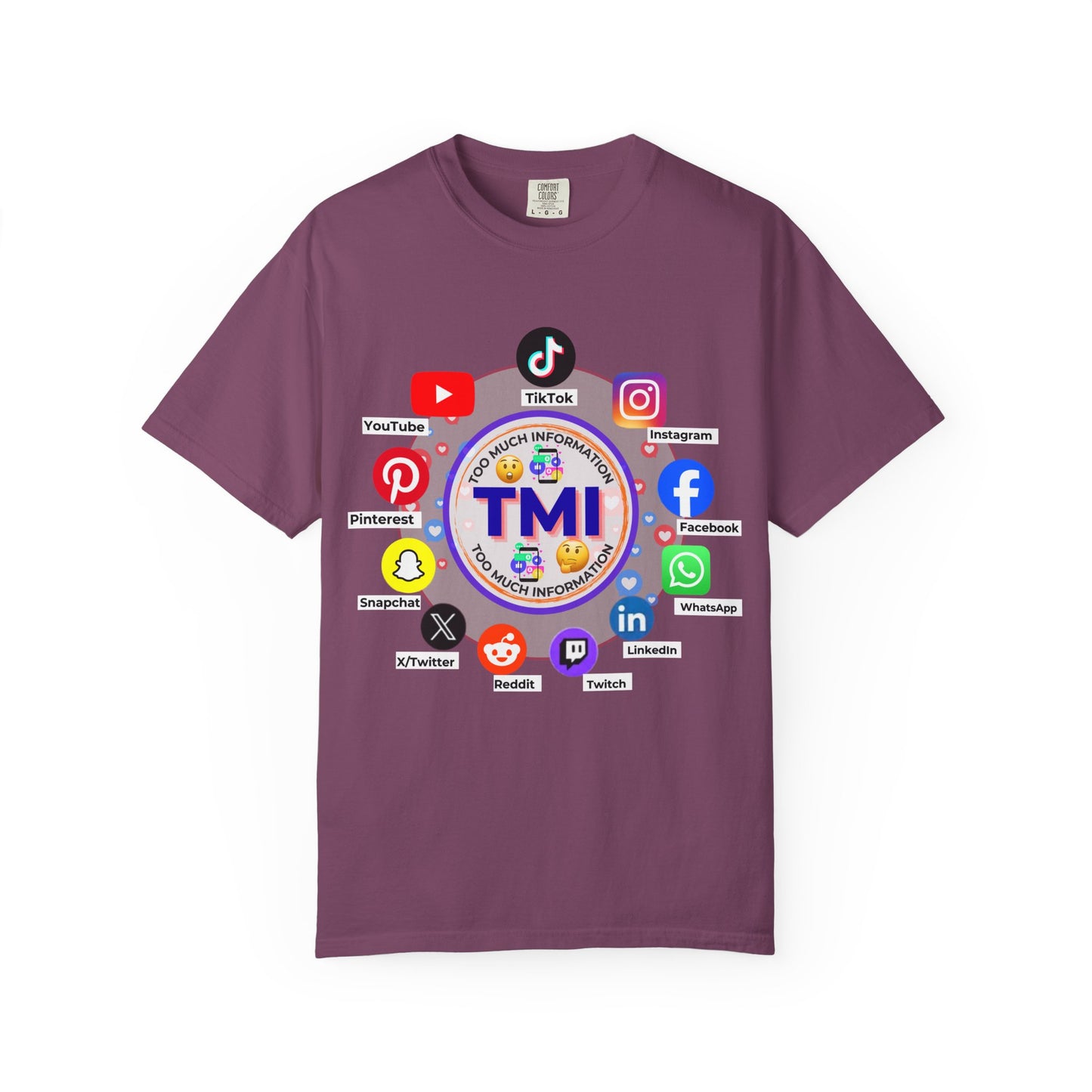 TMI (Too Much Information) Funny Graphic T-Shirt — Sarcastic Social Media Satire