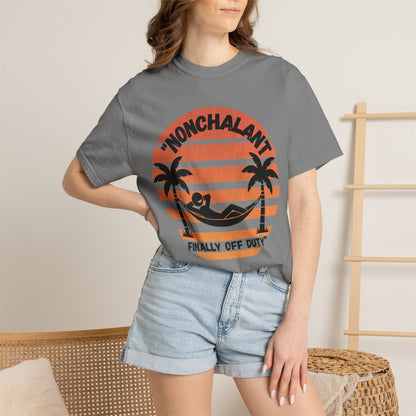 Finally Off Duty T-Shirt — Retro Palm Hammock Graphic Tee