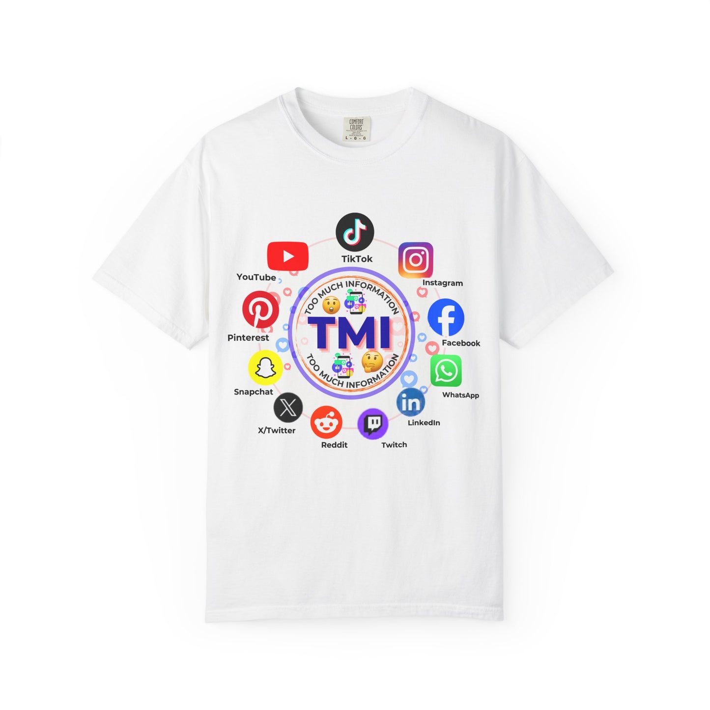 TMI (Too Much Information) Funny Graphic T-Shirt — Sarcastic Social Media Satire