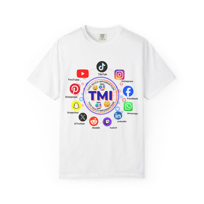 TMI (Too Much Information) Funny Graphic T-Shirt — Sarcastic Social Media Satire
