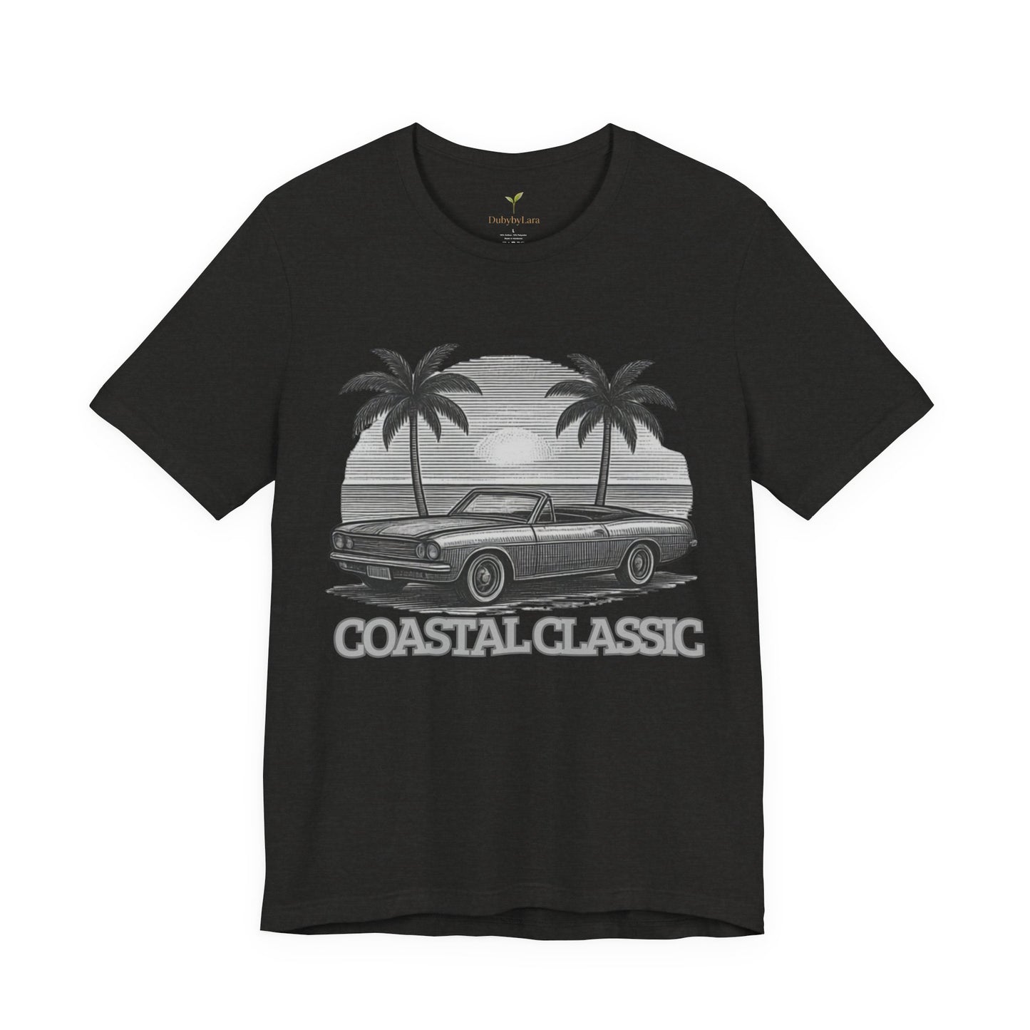 Vintage Convertible Beach T-Shirt — Retro Palm Tree Muscle Car Tee