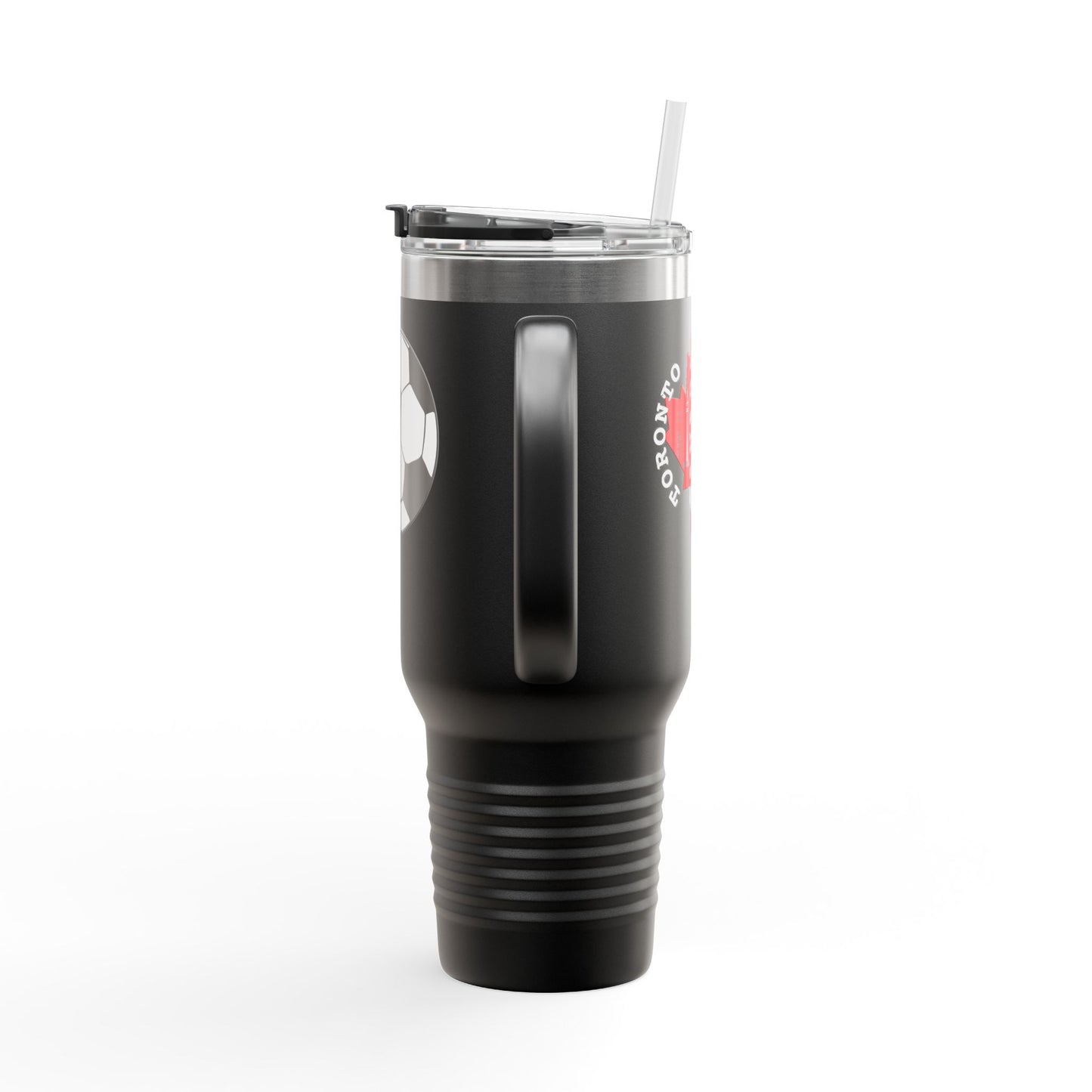 Toronto Soccer Maple Leaf 40oz Insulated Travel Mug with Handle & Straw