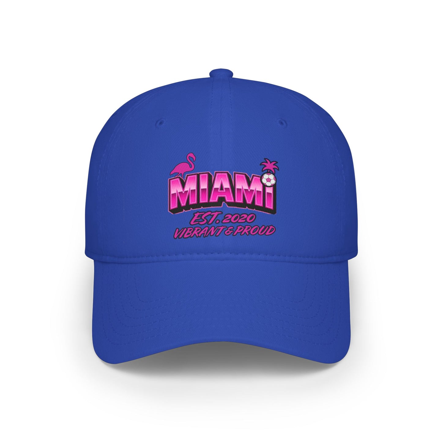 Miami Soccer Pink Flamingo Baseball Cap – Adjustable Cotton Dad Hat