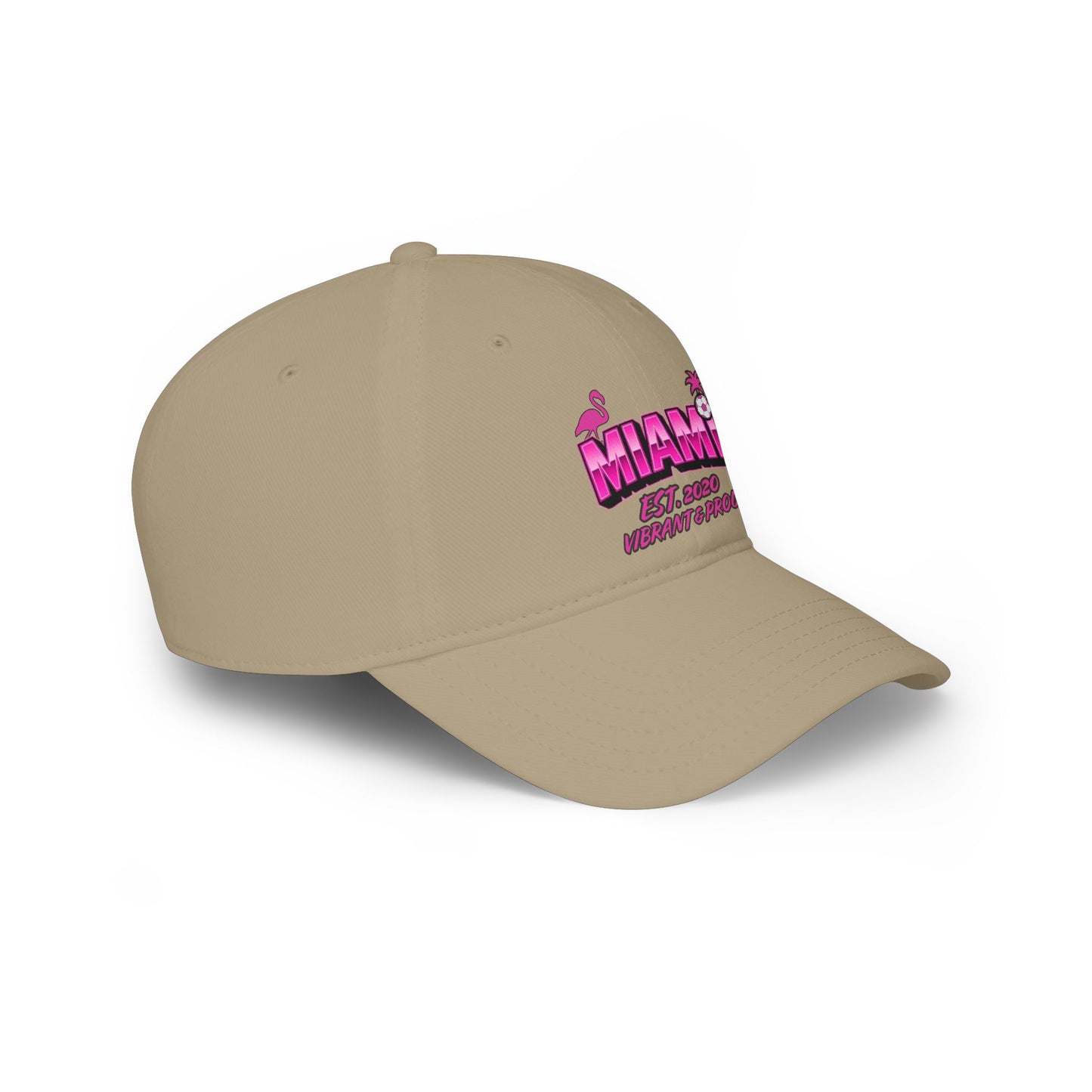 Miami Soccer Pink Flamingo Baseball Cap – Adjustable Cotton Dad Hat
