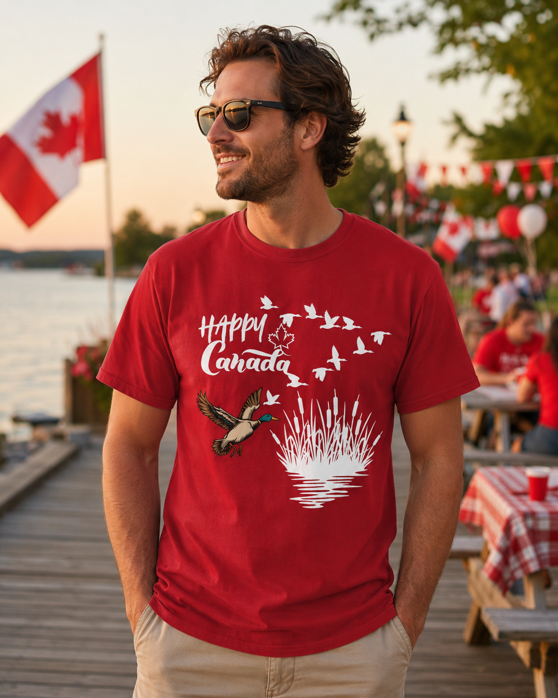 Canada Day Flying Geese T-Shirt — Wildlife Nature Celebration Tee