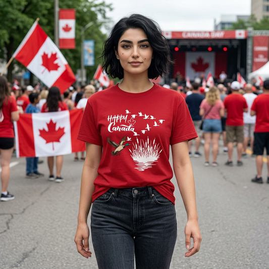 Canada Day Flying Geese T-Shirt — Wildlife Nature Celebration Tee