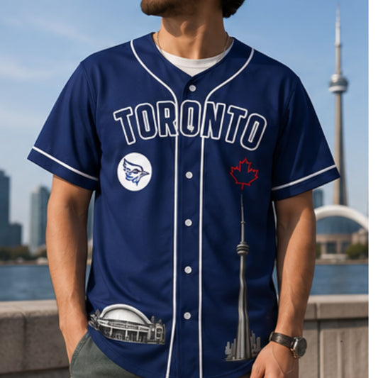 Toronto Skyline Baseball Jersey — Men’s Toronto City Baseball Shirt