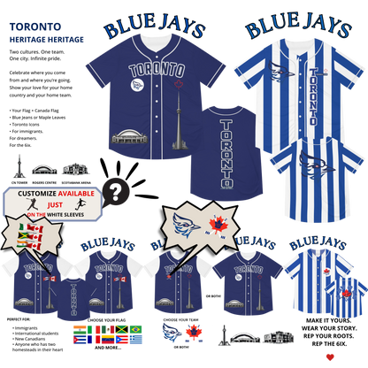 Toronto Baseball Heritage Jersey Men's Baseball Jersey | Custom Flag Canada Pride