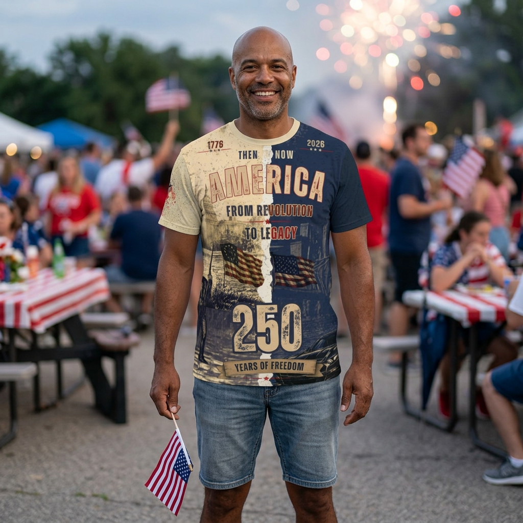 America 250 Years of Freedom Patriotic Tee | Revolution to Legacy