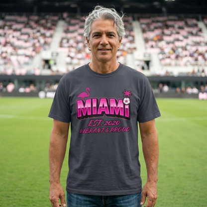 Miami Est 2020 Flamingo Soccer T-Shirt