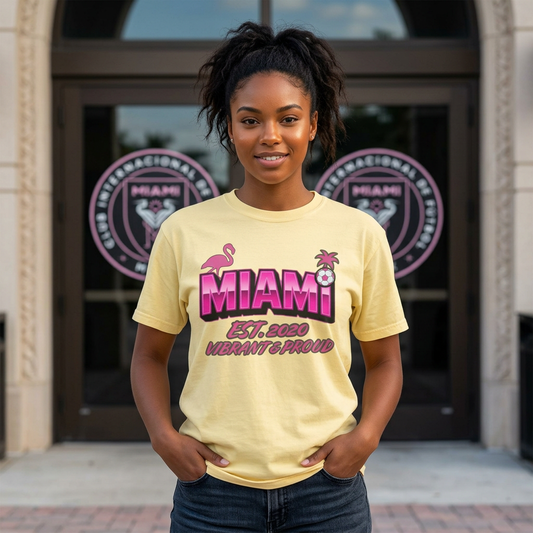 Miami Est 2020 Flamingo Soccer T-Shirt