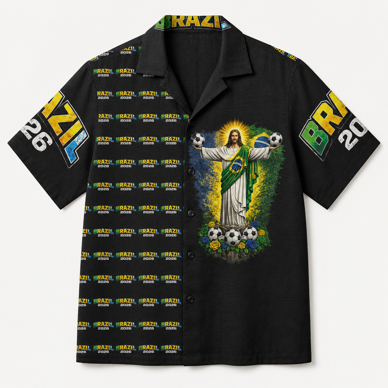 Brazil Soccer Camp Shirt — Tropical All-Over Print Fan Shirt