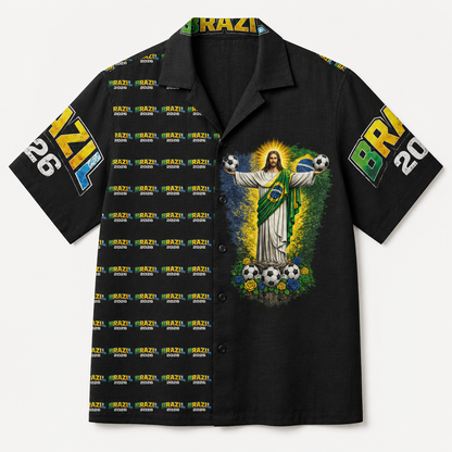 Brazil Soccer Camp Shirt — Tropical All-Over Print Fan Shirt