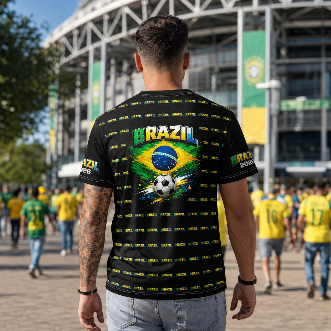 Brazilian Flag Soccer Fan Shirt — 2026 Futbol All-Over Print Tee