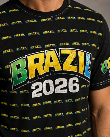Brazilian Flag Soccer Fan Shirt — 2026 Futbol All-Over Print Tee