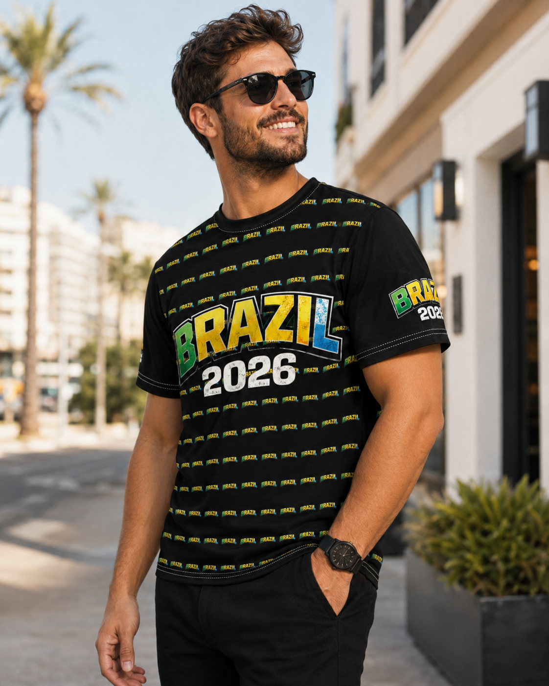 Brazilian Flag Soccer Fan Shirt — 2026 Futbol All-Over Print Tee