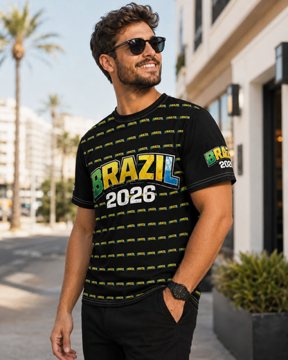 Brazilian Flag Soccer Fan Shirt — 2026 Futbol All-Over Print Tee