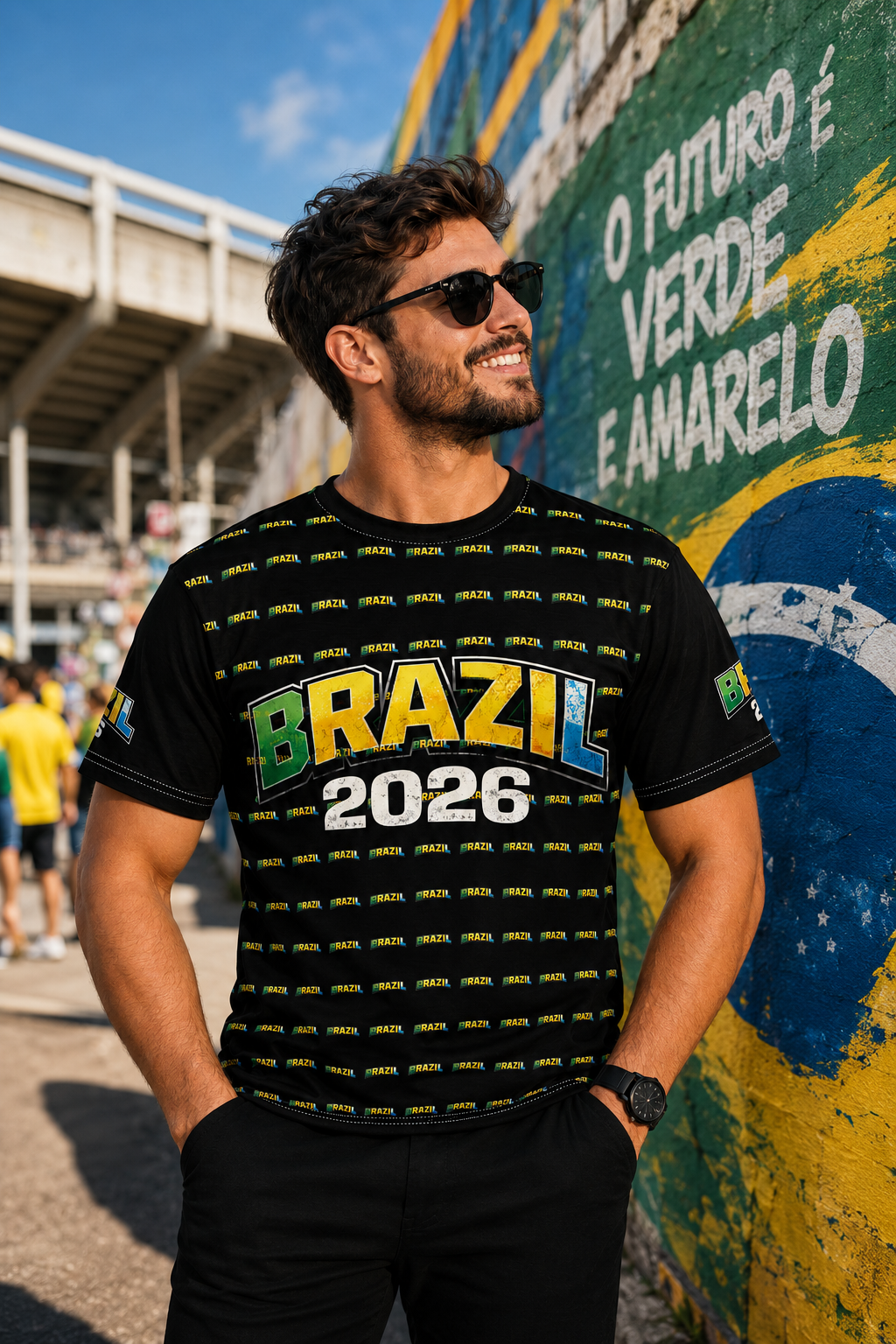Brazilian Flag Soccer Fan Shirt — 2026 Futbol All-Over Print Tee