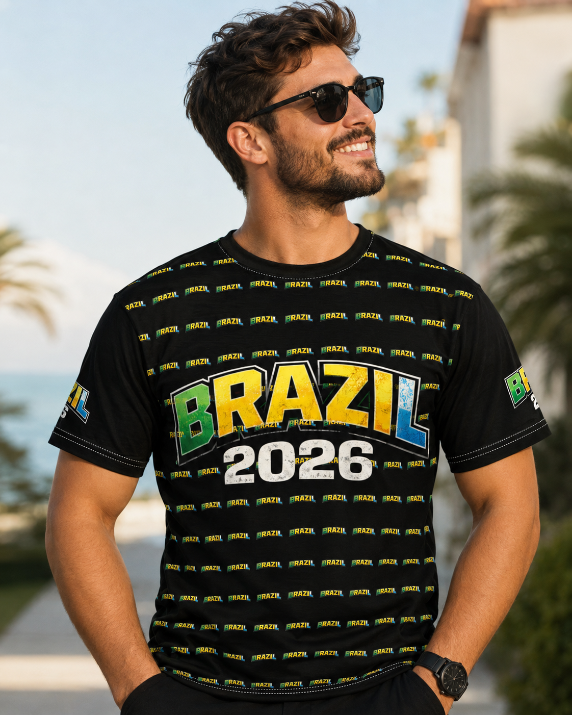 Brazilian Flag Soccer Fan Shirt — 2026 Futbol All-Over Print Tee