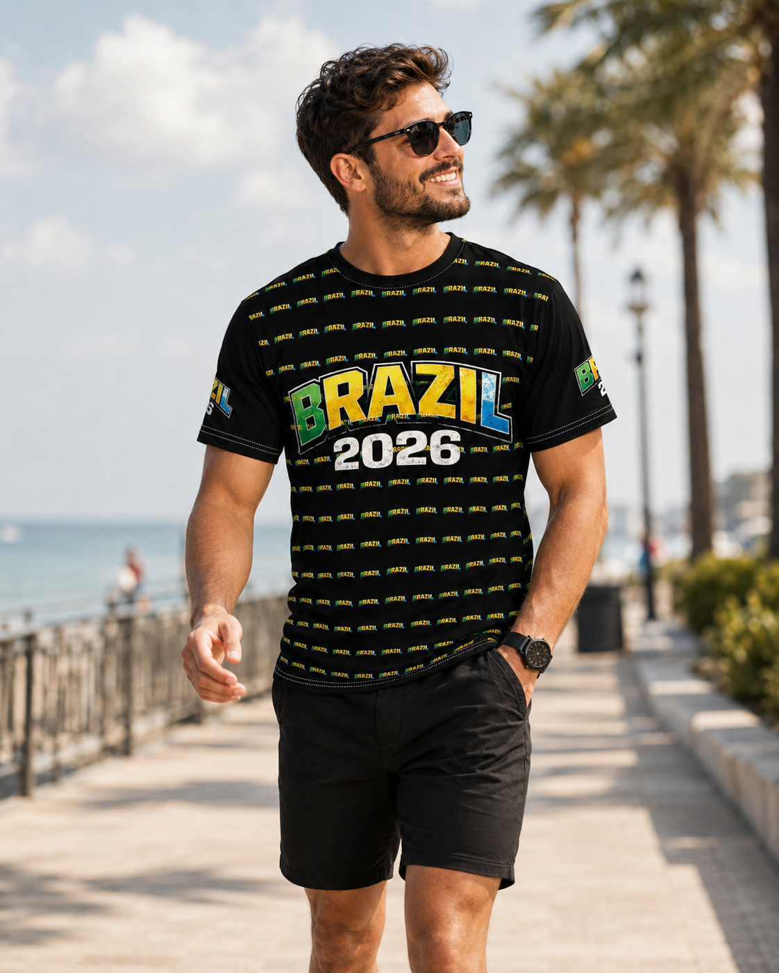 Brazilian Flag Soccer Fan Shirt — 2026 Futbol All-Over Print Tee
