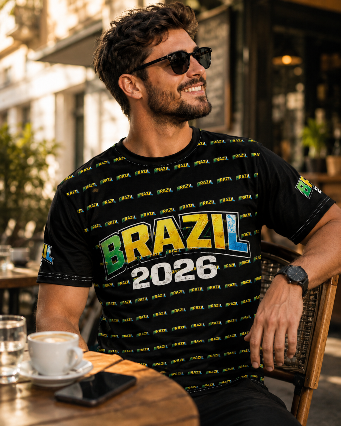 Brazilian Flag Soccer Fan Shirt — 2026 Futbol All-Over Print Tee