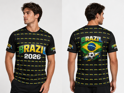 Brazilian Flag Soccer Fan Shirt — 2026 Futbol All-Over Print Tee