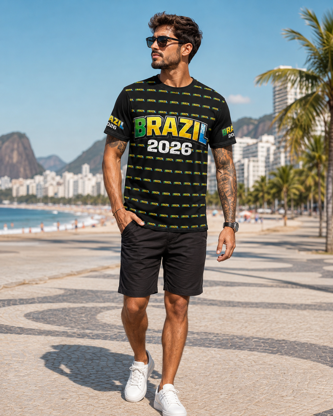 Brazilian Flag Soccer Fan Shirt — 2026 Futbol All-Over Print Tee