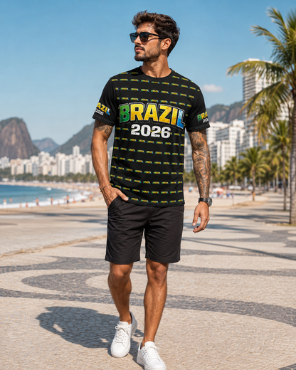 Brazilian Flag Soccer Fan Shirt — 2026 Futbol All-Over Print Tee